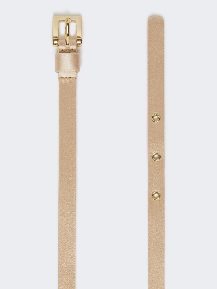 Bejewelled satin belt - POWDER - 2