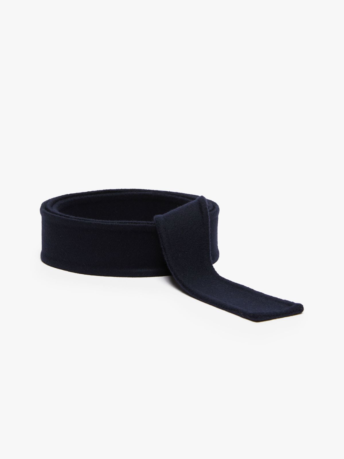Wool self-tie belt - MIDNIGHTBLUE