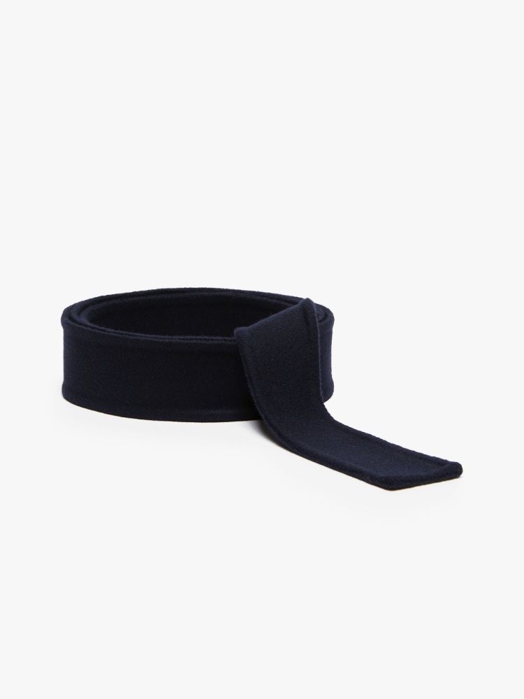 Wool self-tie belt - MIDNIGHTBLUE - 1