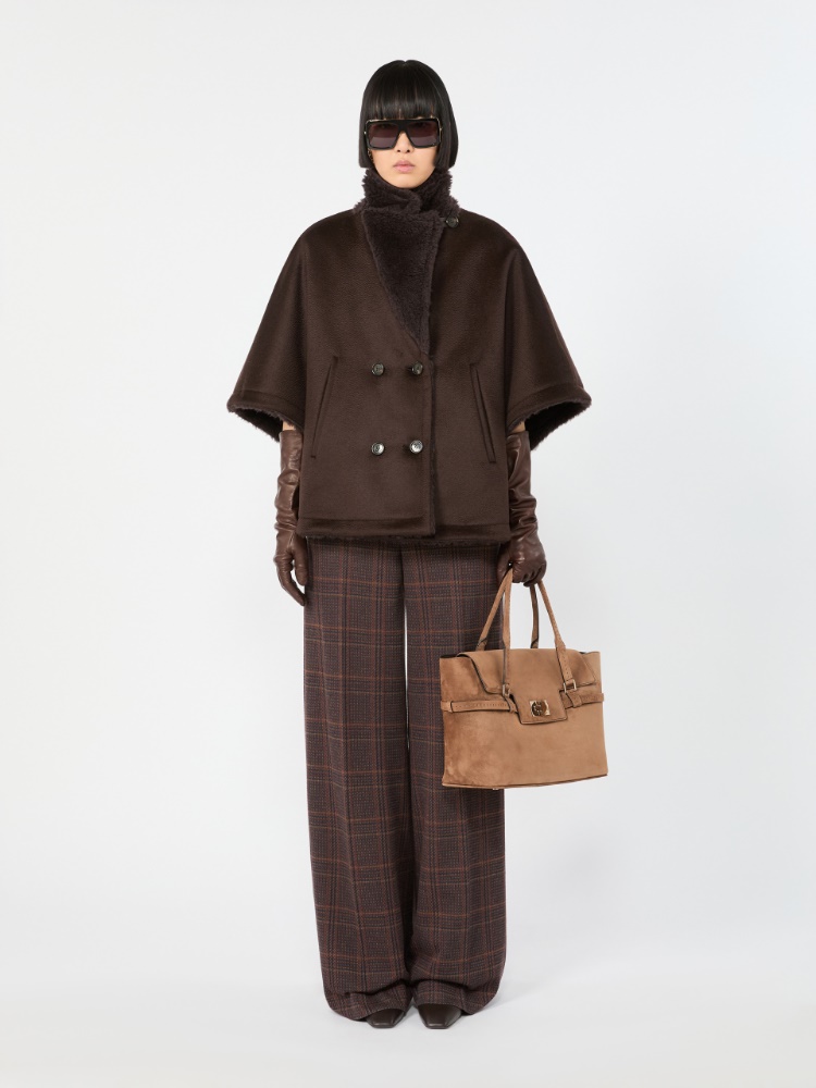 Suede handbag - BROWN