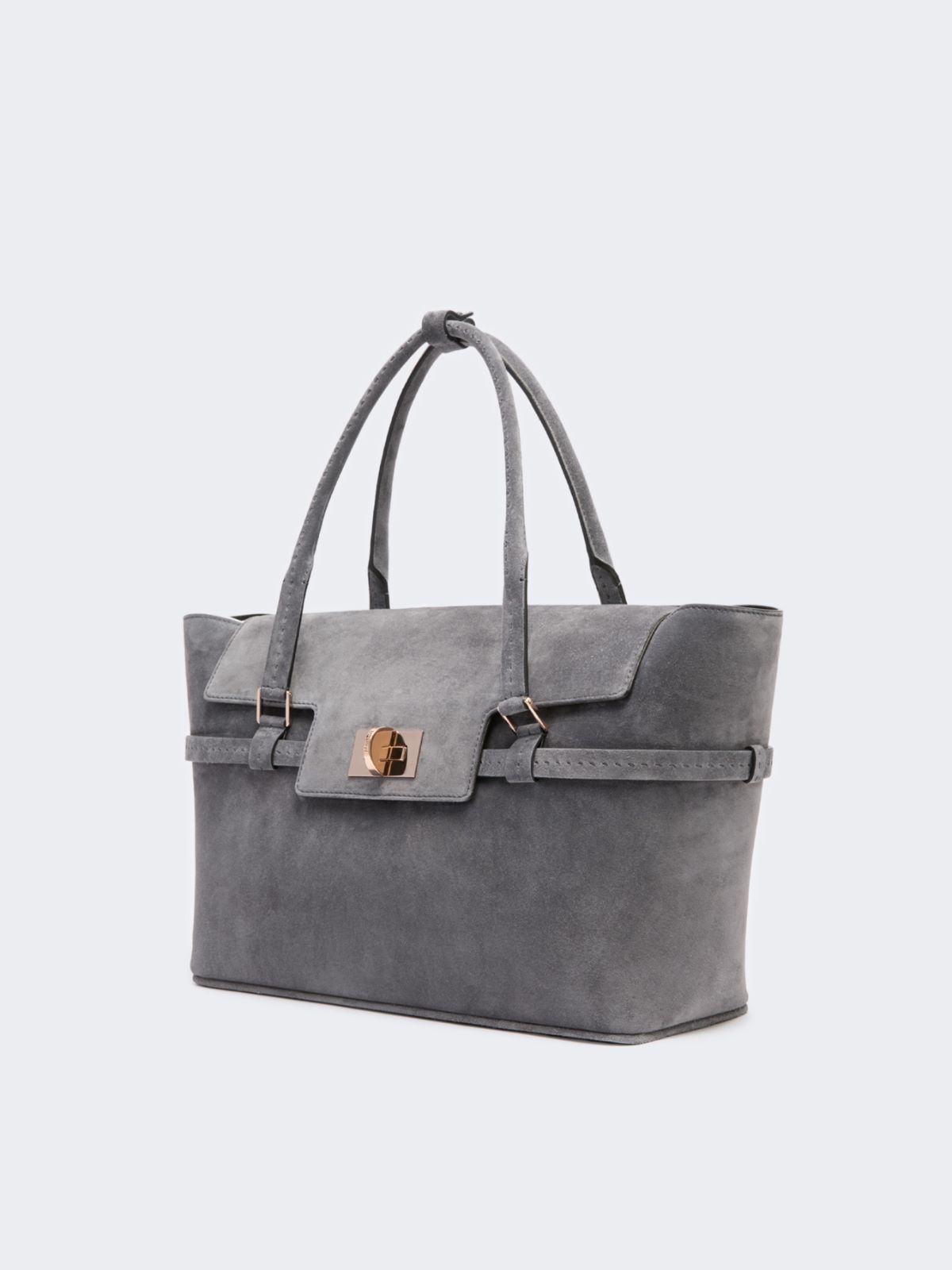 Suede handbag - MEDIUM GREY - Max Mara - 2