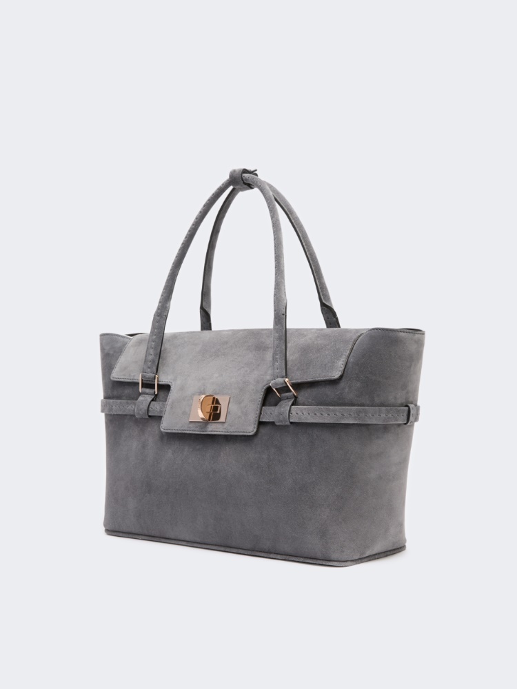 Suede handbag - MEDIUM GREY - Max Mara - 2