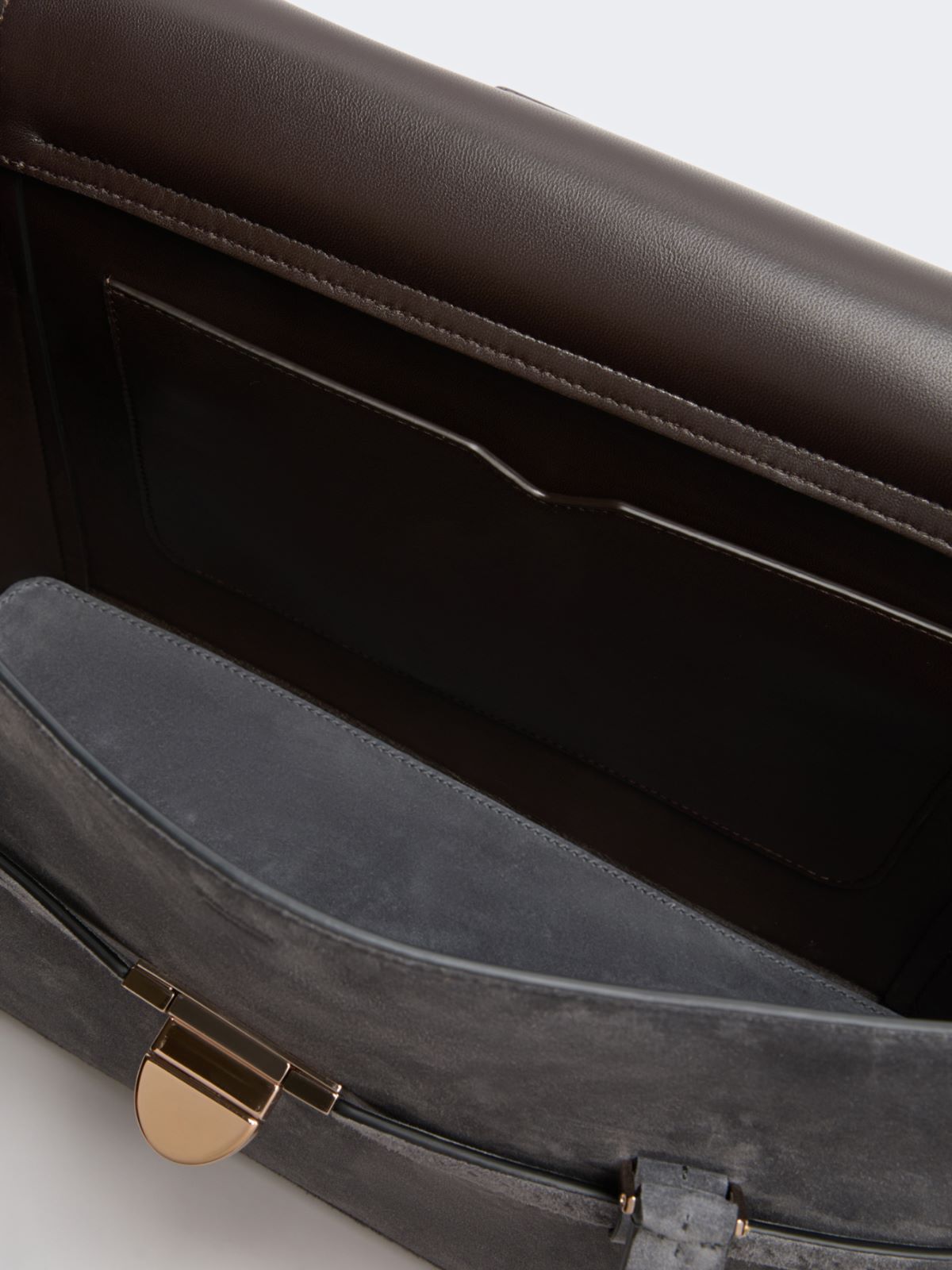 Suede handbag - MEDIUM GREY - Max Mara - 6