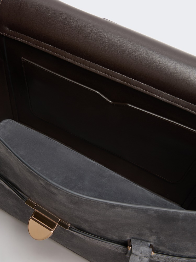 Suede handbag - MEDIUM GREY - Max Mara - 6