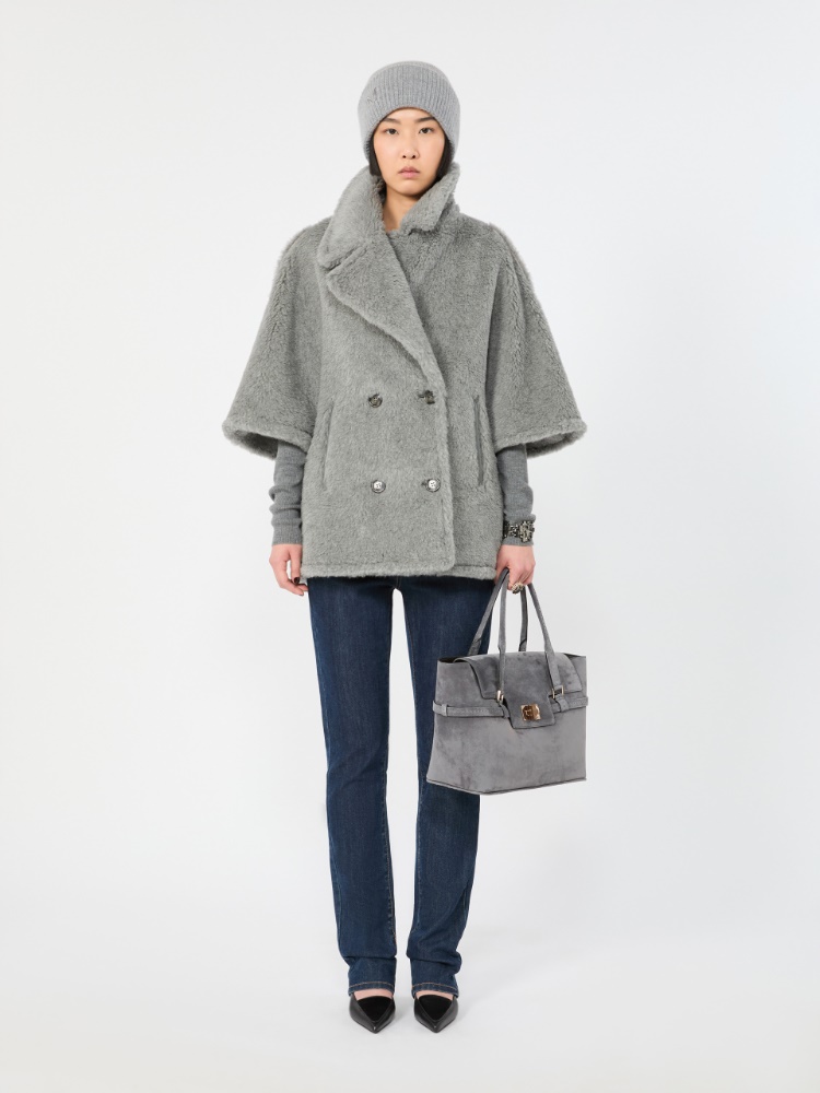 Suede handbag - MEDIUM GREY - Max Mara - 7