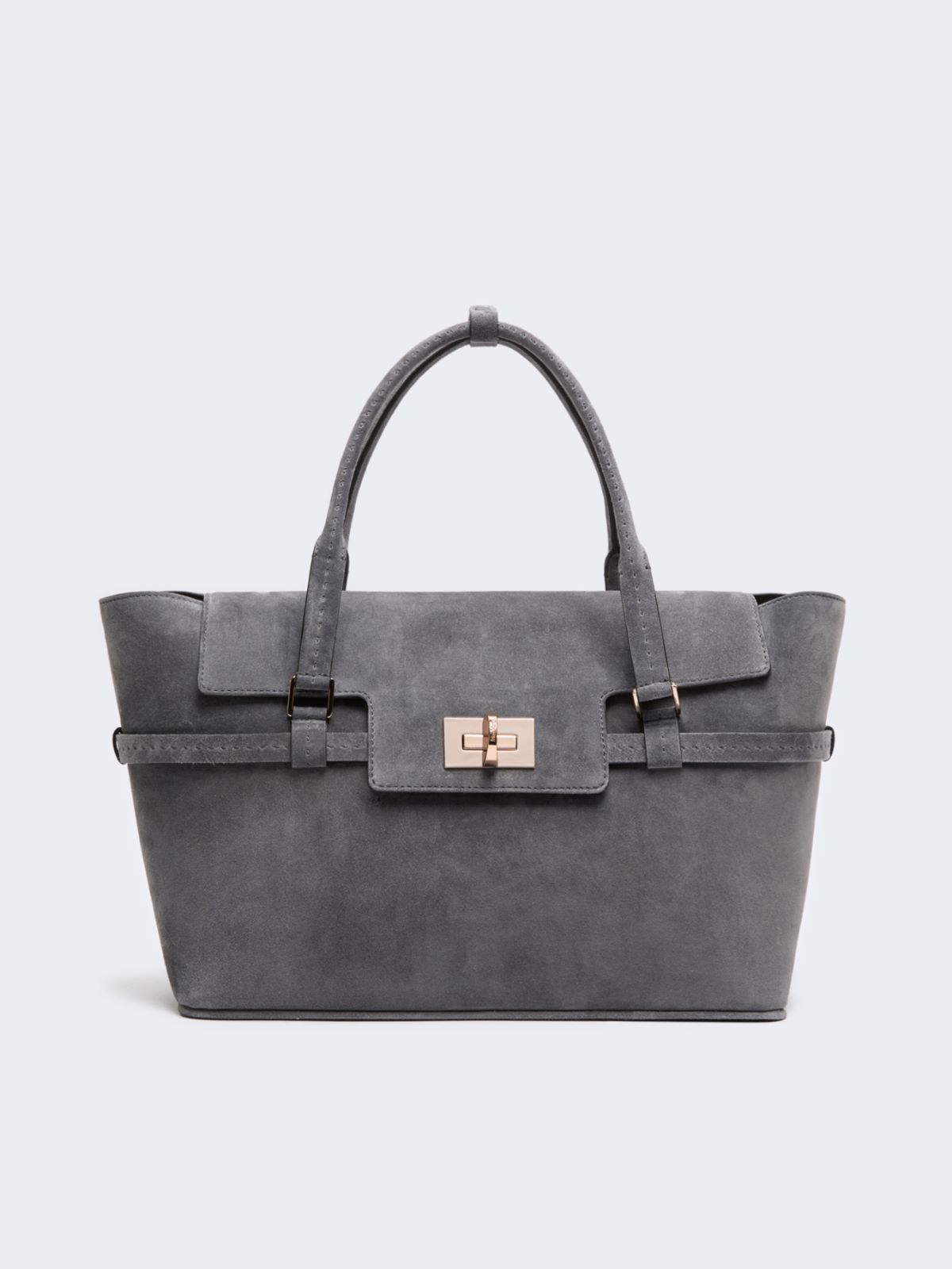 Suede handbag - MEDIUM GREY - Max Mara