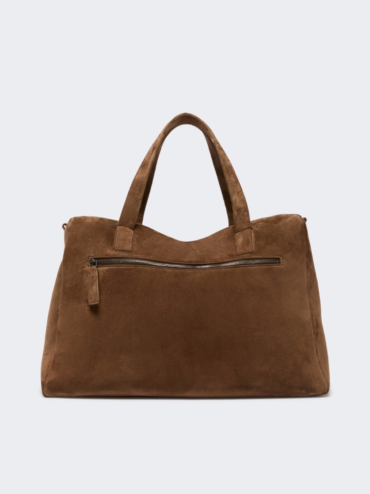 Extra-large shoulder bag in split leather - HAZELNUT BROWN - Max Mara - 3