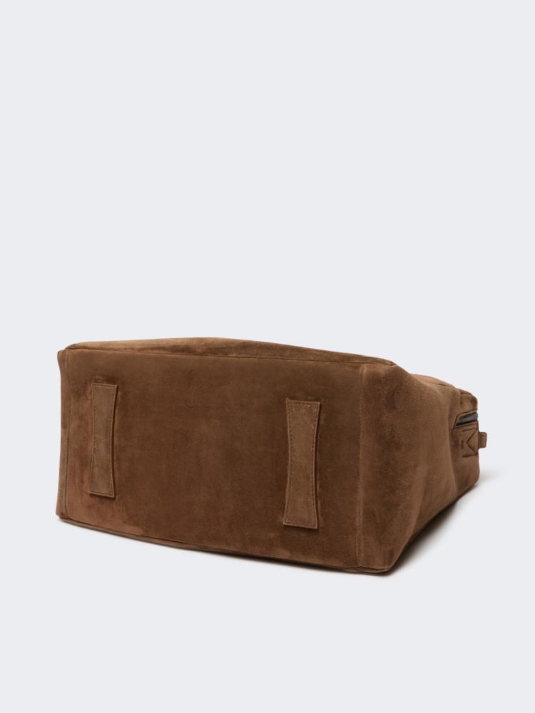 Extra-large shoulder bag in split leather - HAZELNUT BROWN - Max Mara - 5