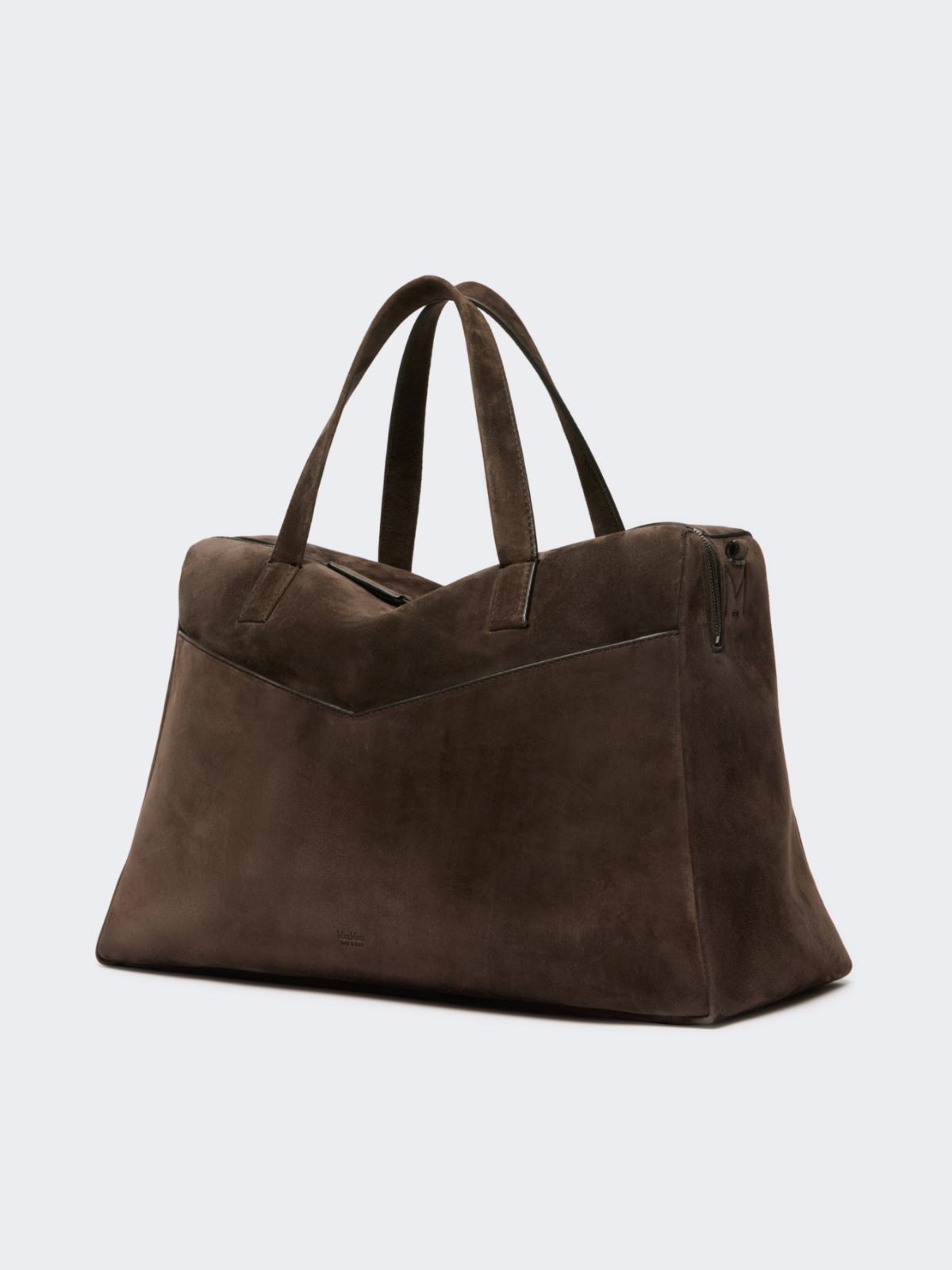 Extra-large shoulder bag in split leather - DARK BROWN - Max Mara - 2