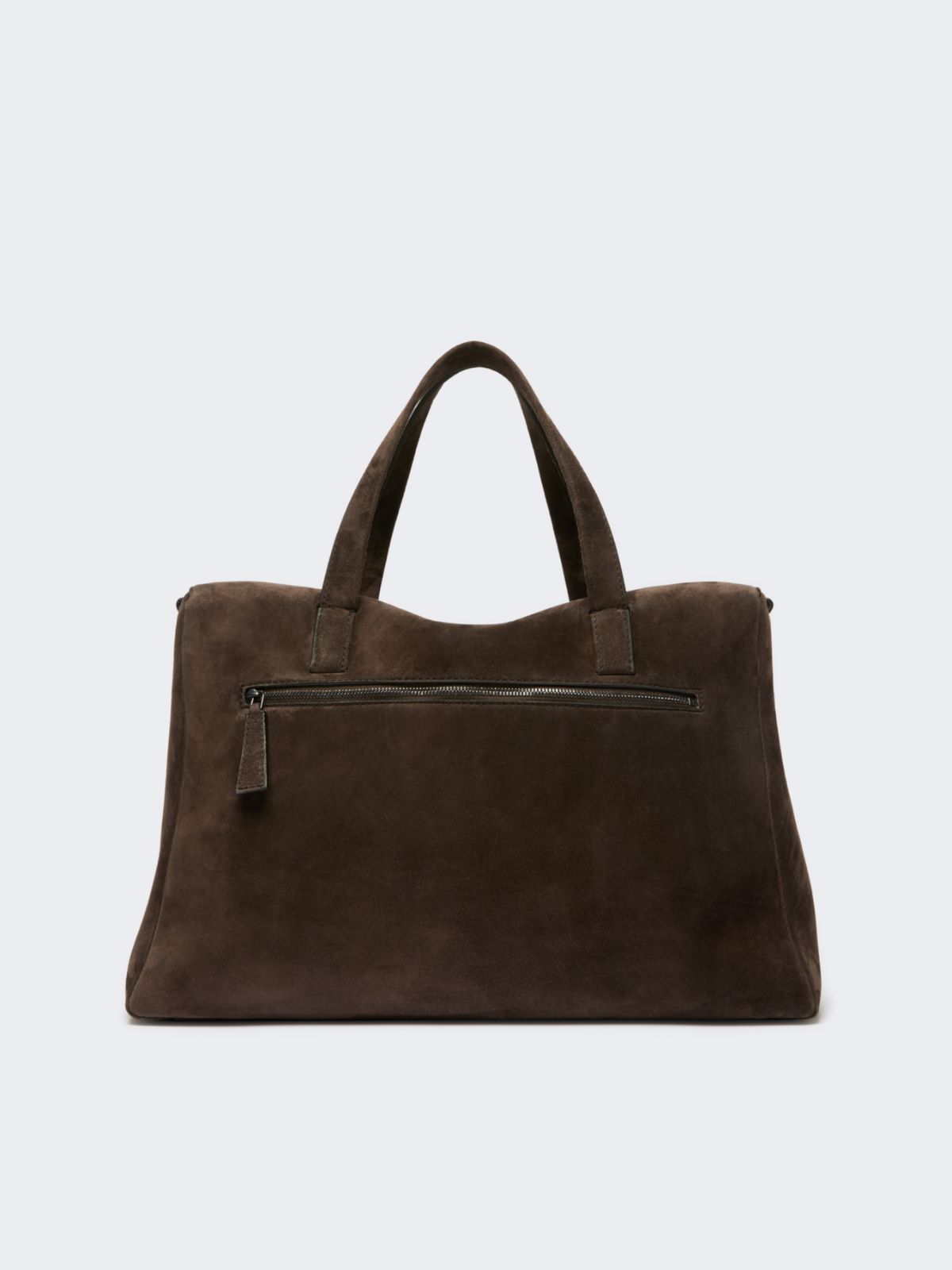 Extra-large shoulder bag in split leather - DARK BROWN - Max Mara - 3