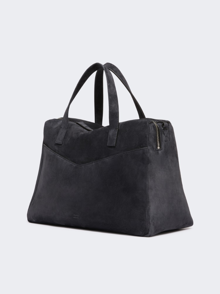 Extra-large shoulder bag in split leather - DARK GREY - Max Mara - 2