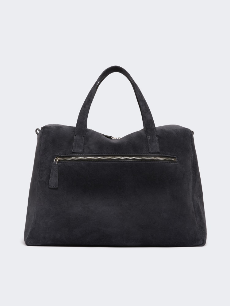 Extra-large shoulder bag in split leather - DARK GREY - Max Mara - 3
