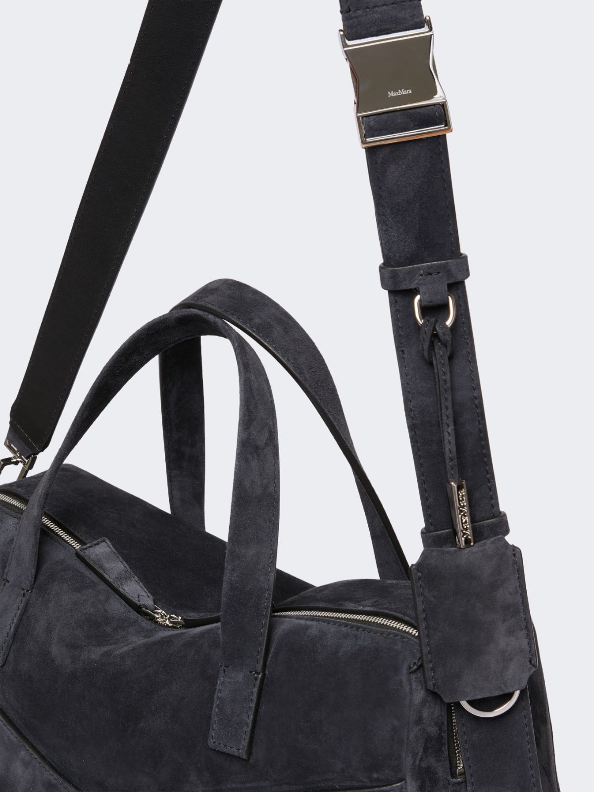 Extra-large shoulder bag in split leather - DARK GREY - Max Mara - 4