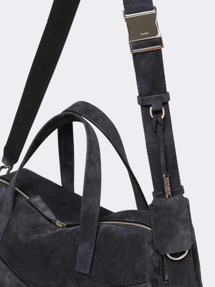 Extra-large shoulder bag in split leather - DARK GREY - Max Mara - 4