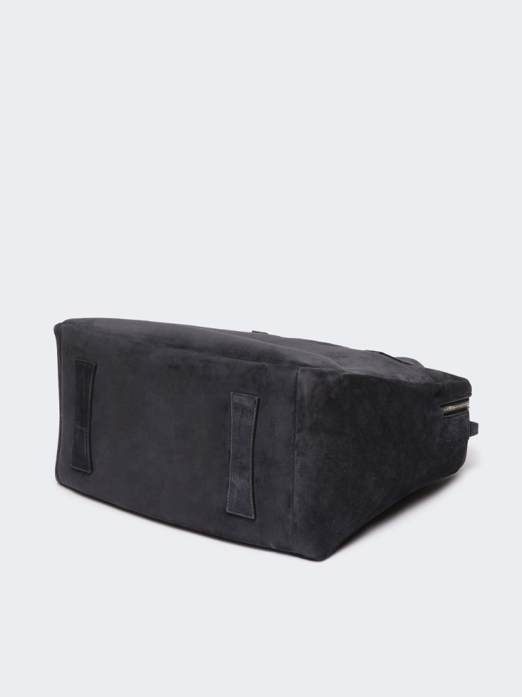 Extra-large shoulder bag in split leather - DARK GREY - Max Mara - 5