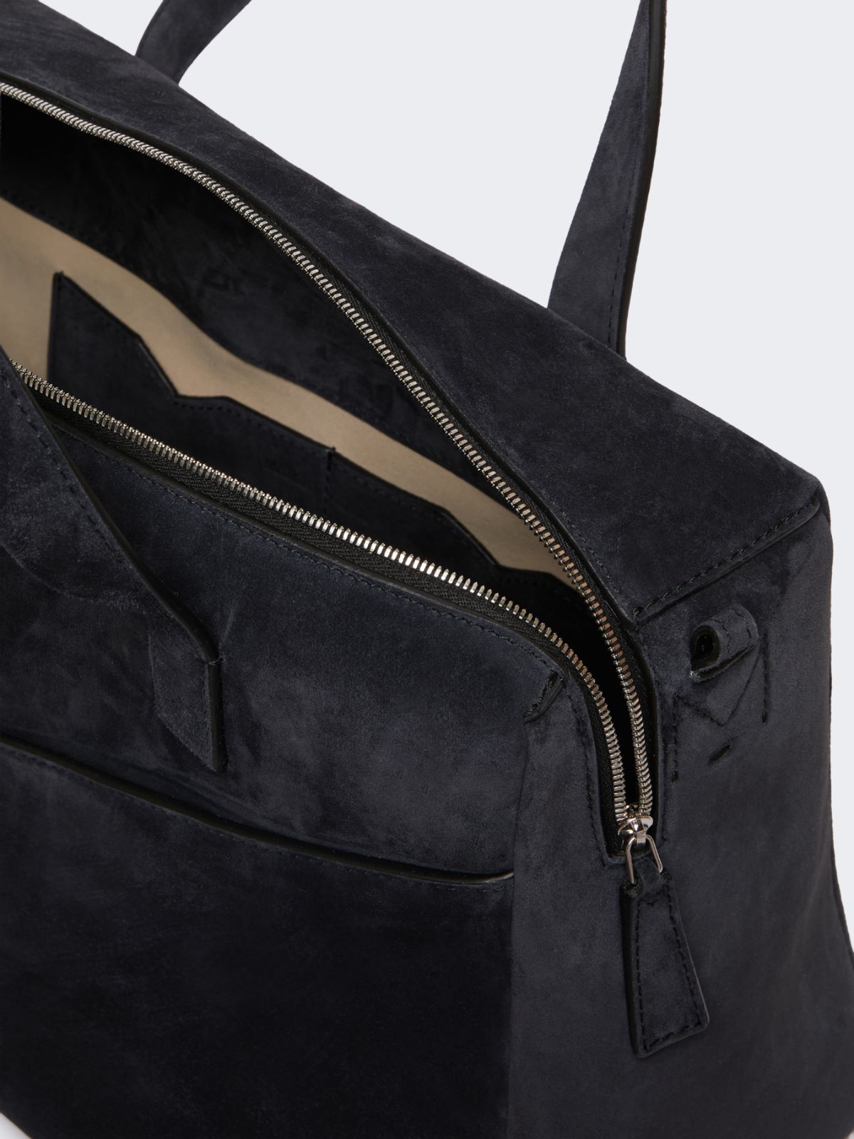 Extra-large shoulder bag in split leather - DARK GREY - Max Mara - 6