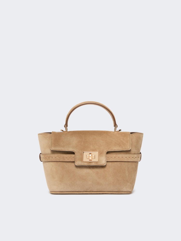 Extra-small suede handbag - BEIGE