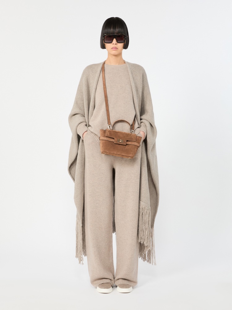 Extra-small suede handbag - BROWN