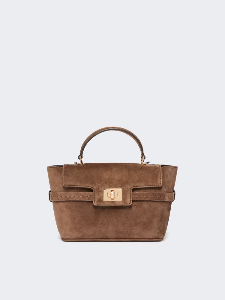 Extra-small suede handbag - BROWN