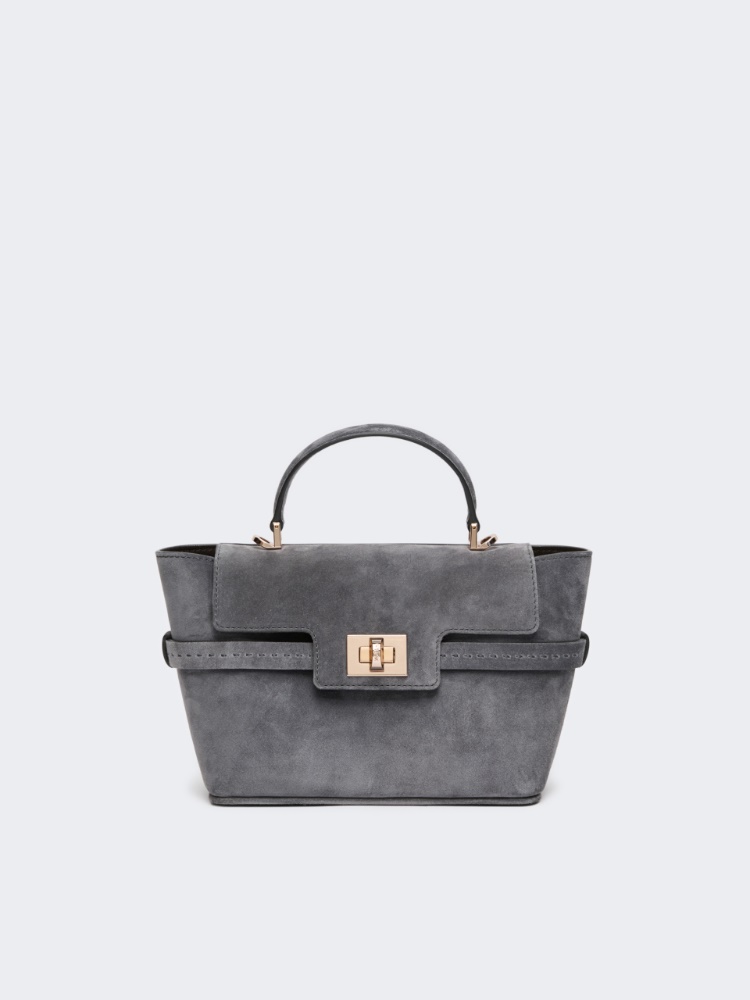 Extra-small suede handbag - MEDIUM GREY