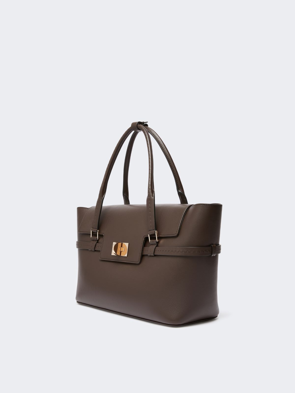Smooth leather handbag - DARK BROWN - Max Mara - 2