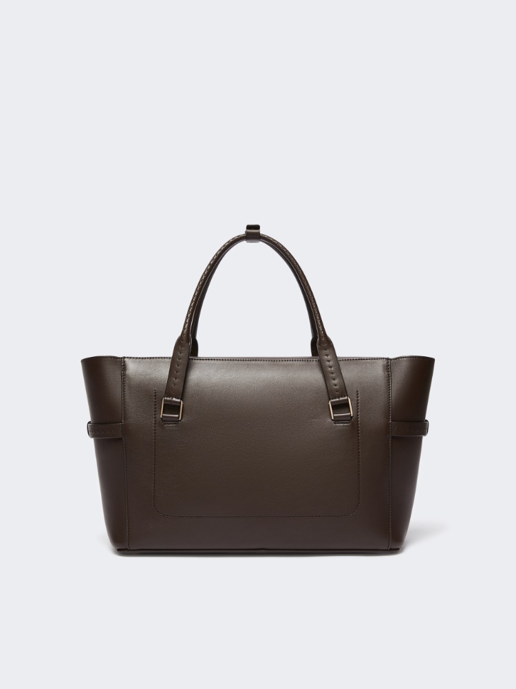 Smooth leather handbag - DARK BROWN - Max Mara - 3