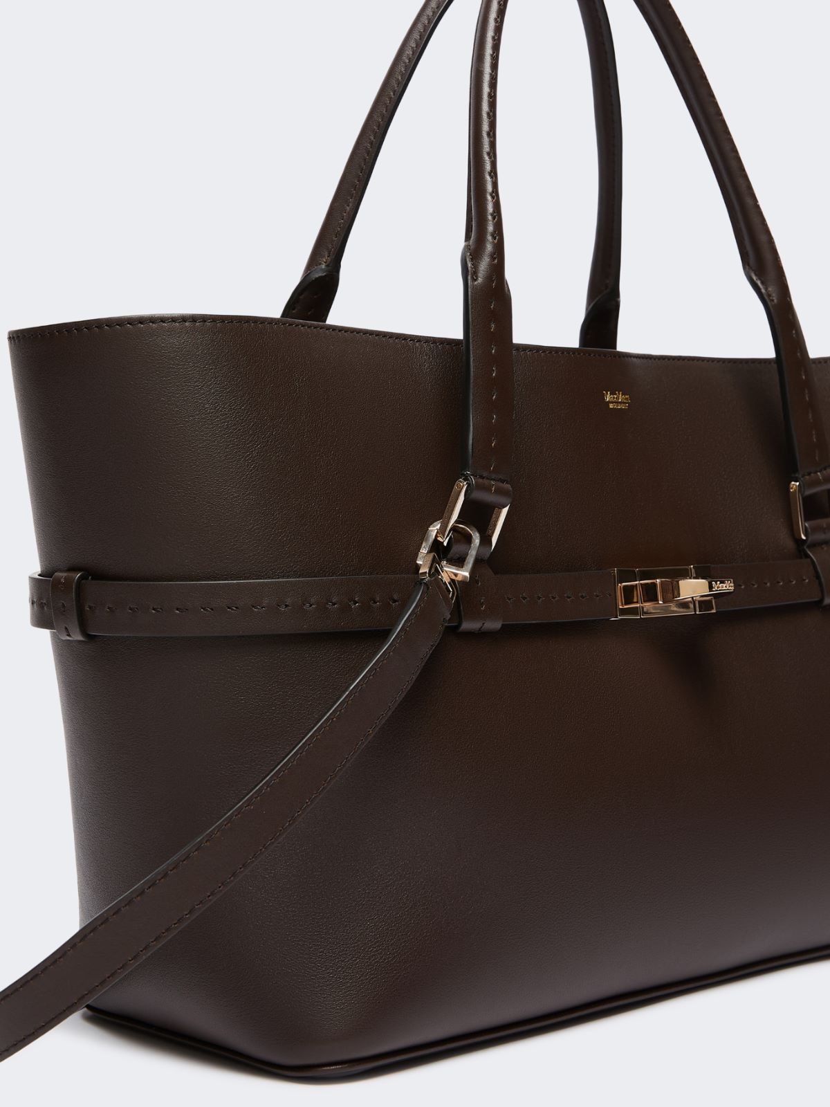 Smooth leather handbag - DARK BROWN - Max Mara - 4