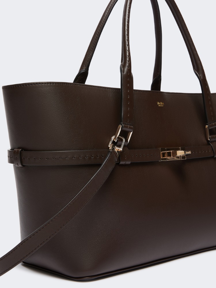 Smooth leather handbag - DARK BROWN - Max Mara - 4