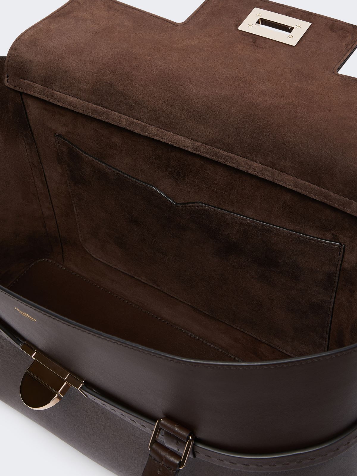 Smooth leather handbag - DARK BROWN - Max Mara - 6