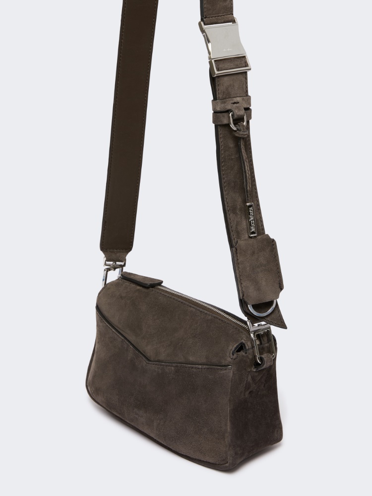 Split leather micro handbag - DARK BROWN - Max Mara - 4