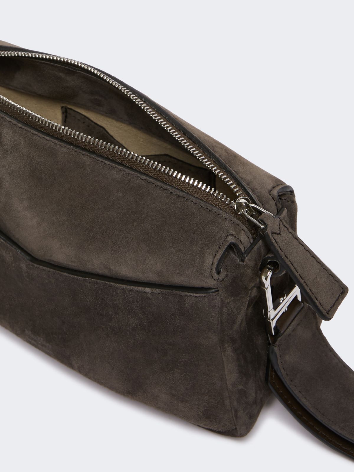 Split leather micro handbag - DARK BROWN - Max Mara - 5
