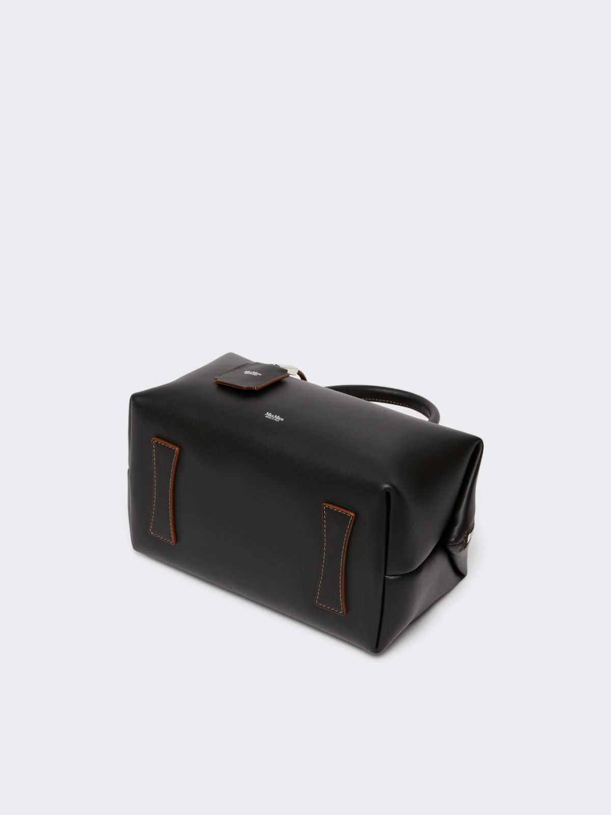 Medium natural leather bowler bag - BLACK - 5