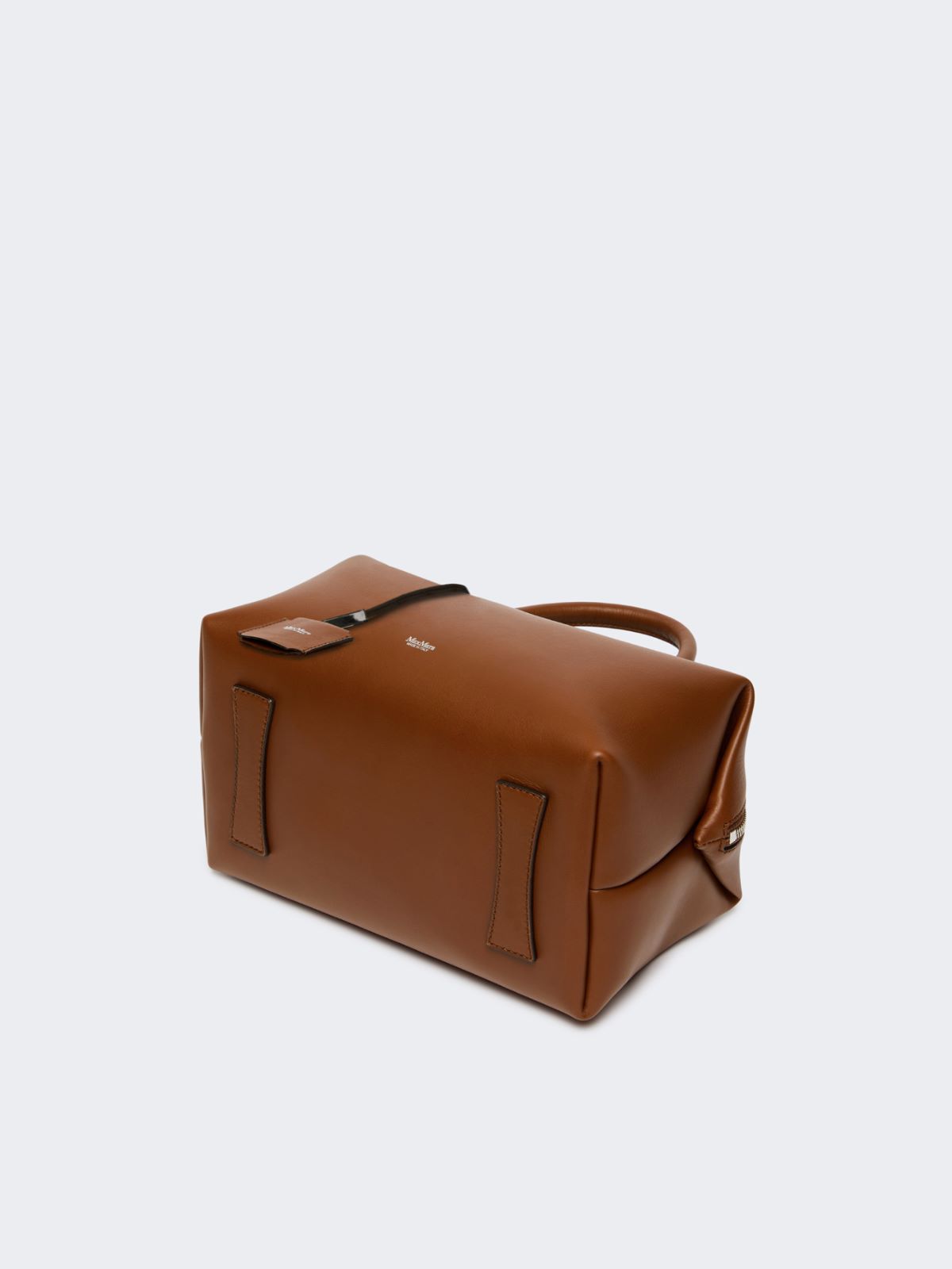 Medium natural leather bowler bag - AMBER BROWN - 5