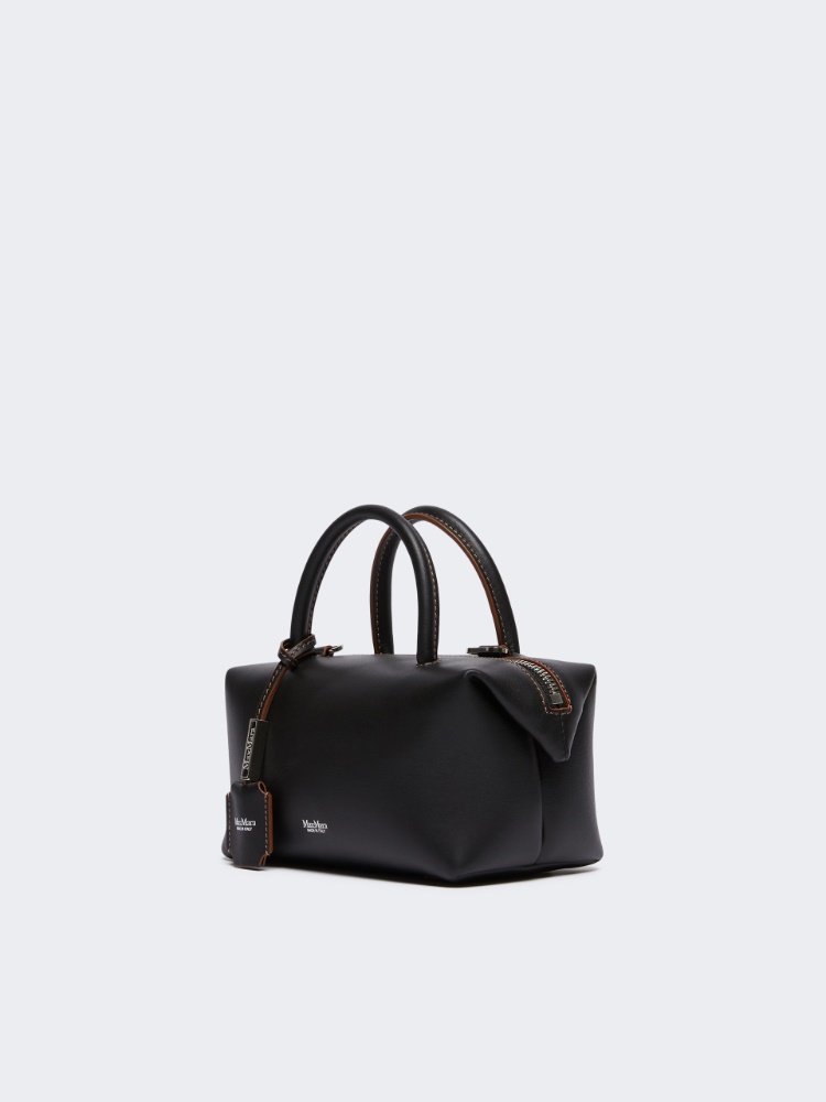 Small natural leather bowler bag - BLACK - 2