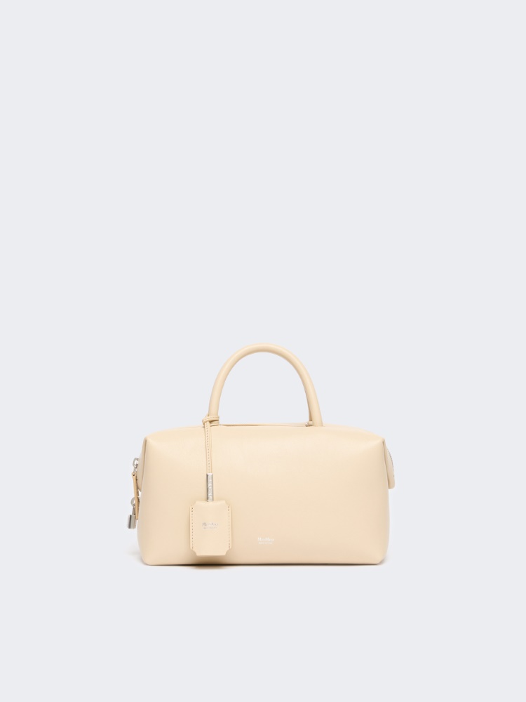 Small natural leather bowler bag - BEIGE