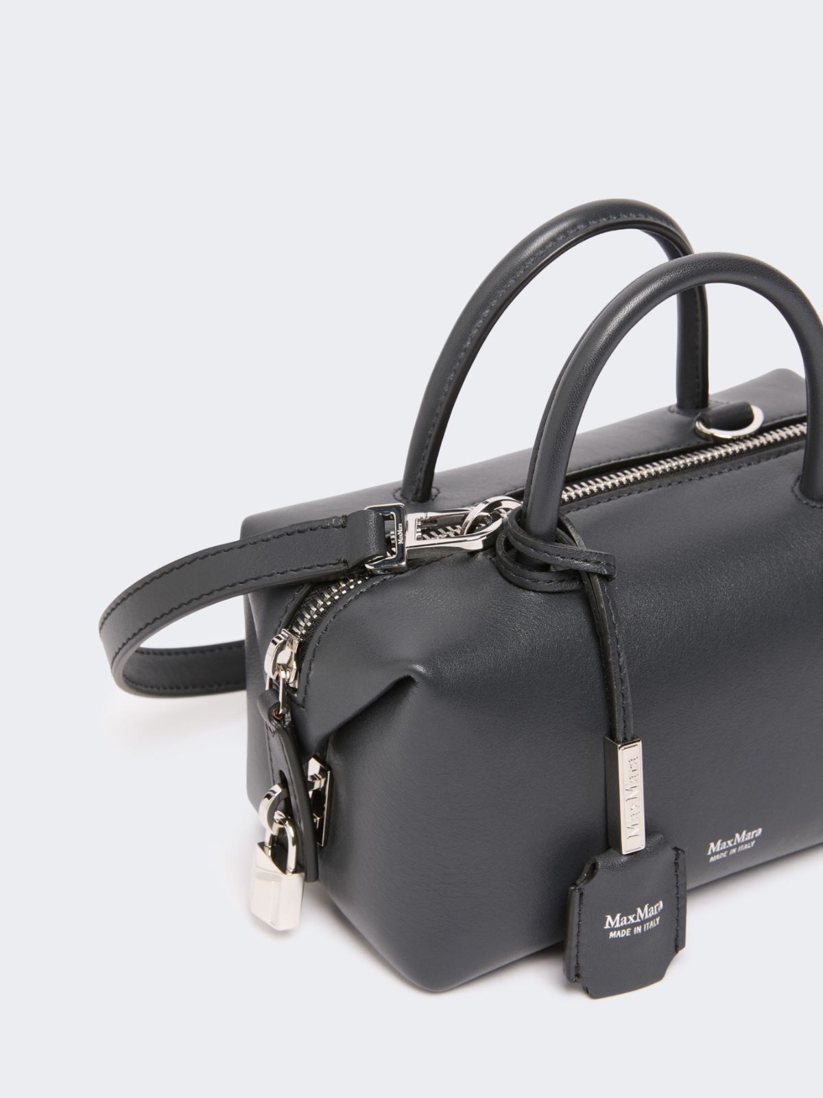 Small natural leather bowler bag - MEDIUM GREY - Max Mara - 4
