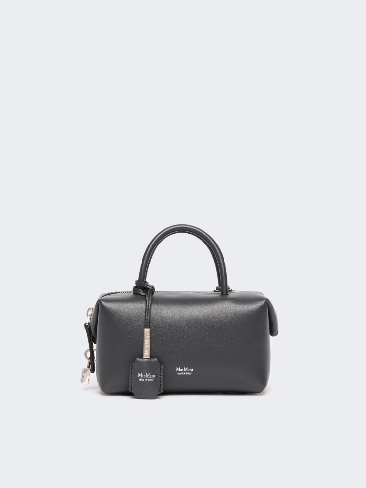 Small natural leather bowler bag - MEDIUM GREY
