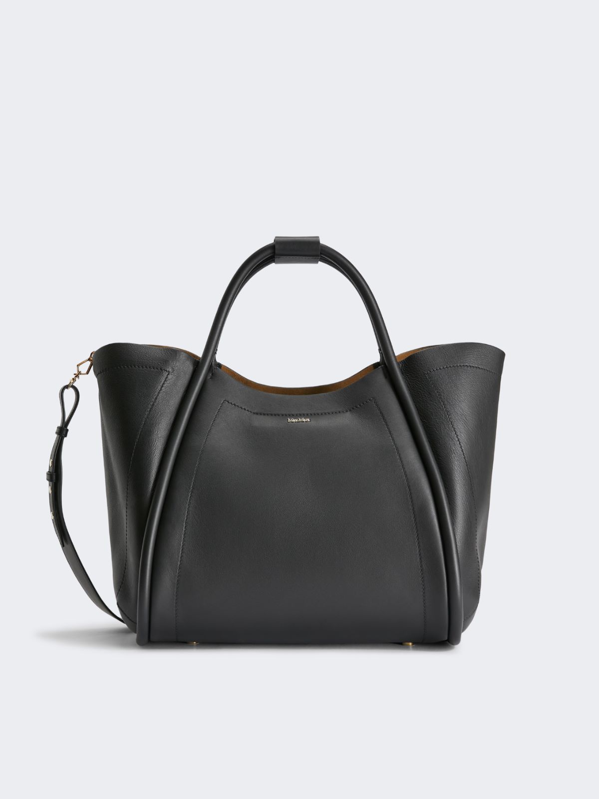 Medium leather Marine bag - BLACK