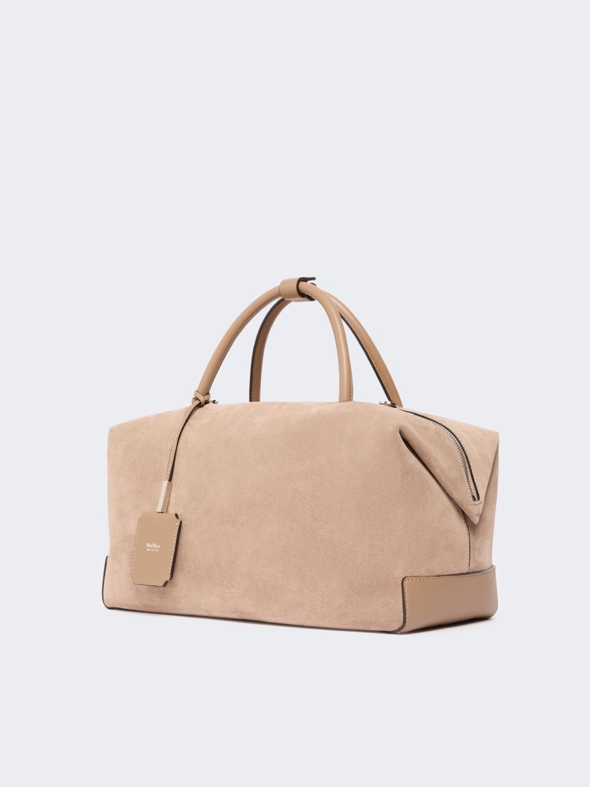 Large nubuck leather Boston bag - MUD - Max Mara - 2
