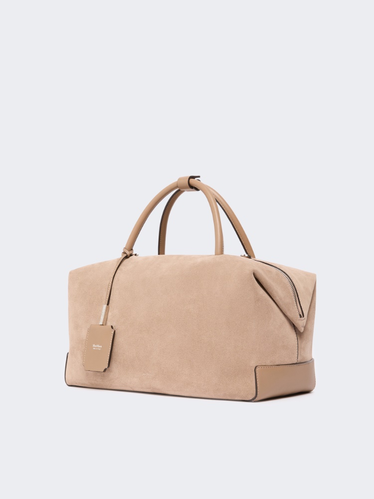 Large nubuck leather Boston bag - MUD - Max Mara - 2