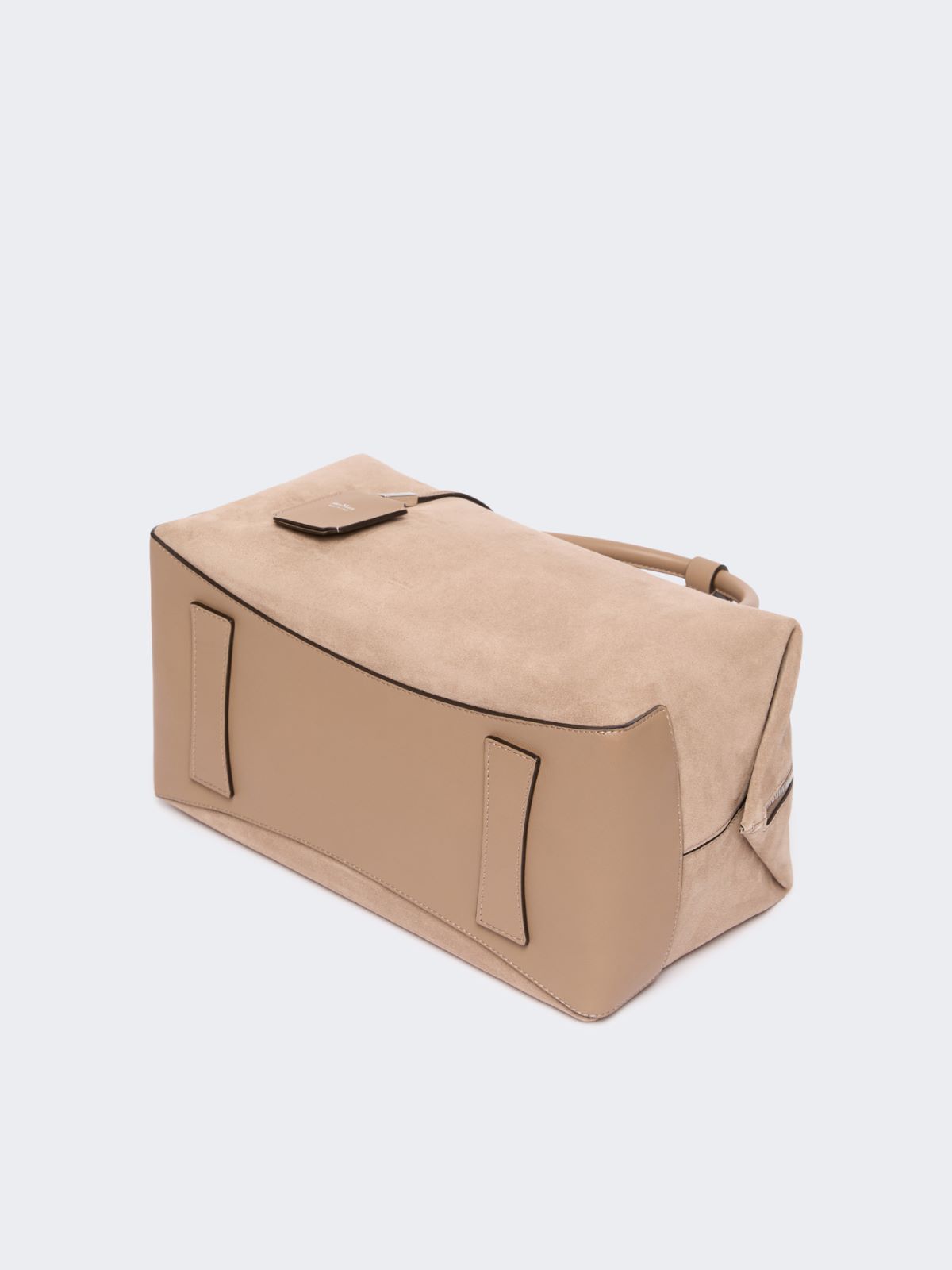 Large nubuck leather Boston bag - MUD - Max Mara - 5