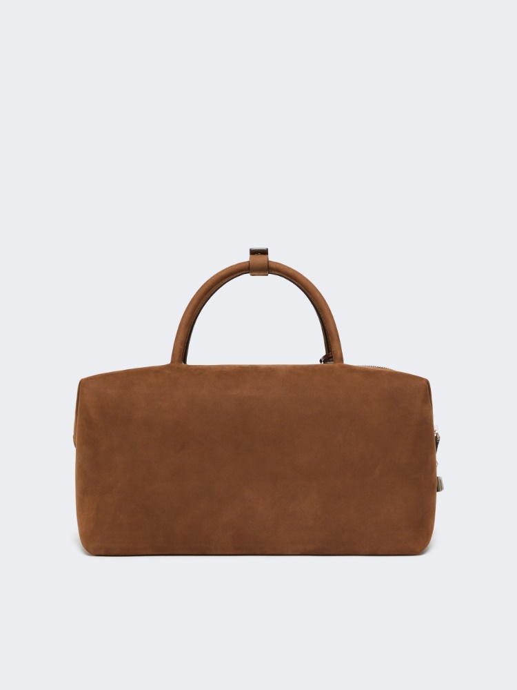Large nubuck leather Boston bag - COCOA - Max Mara - 3