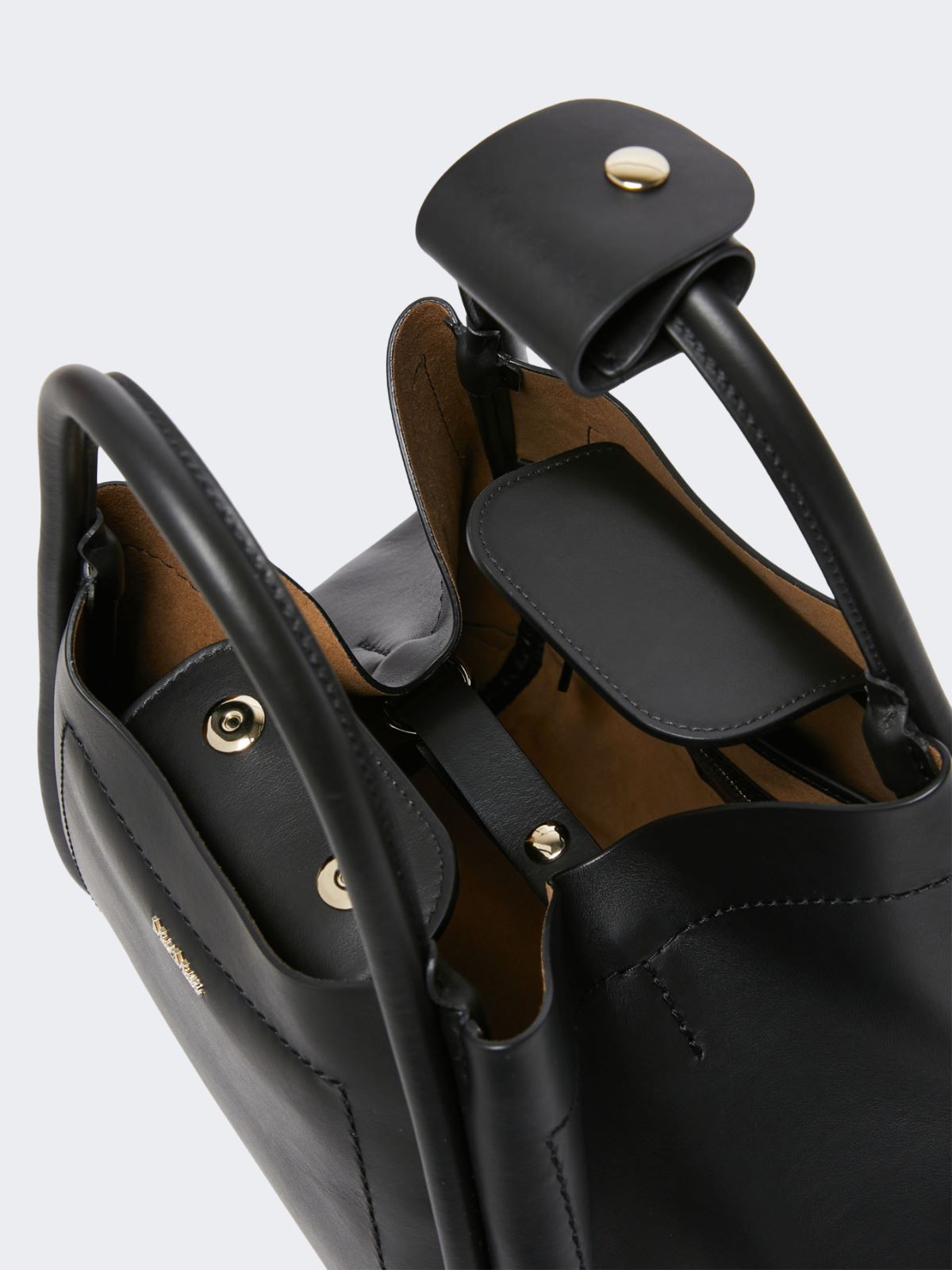 Small leather Marine bag - BLACK - 5