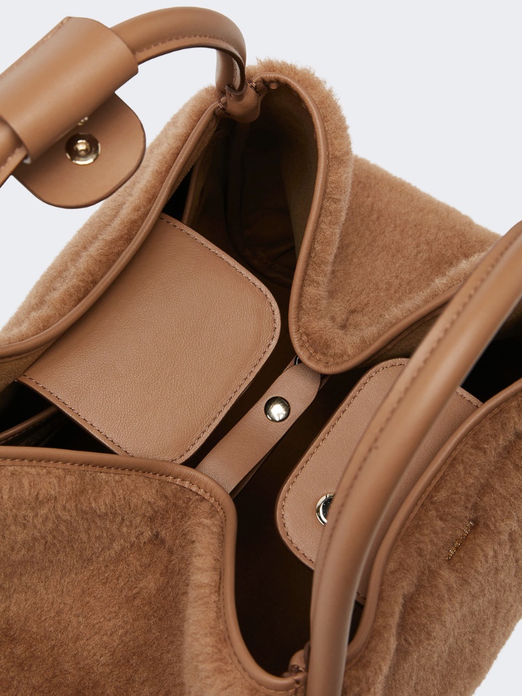 Medium Teddy fabric Marine bag - CAMEL - 5