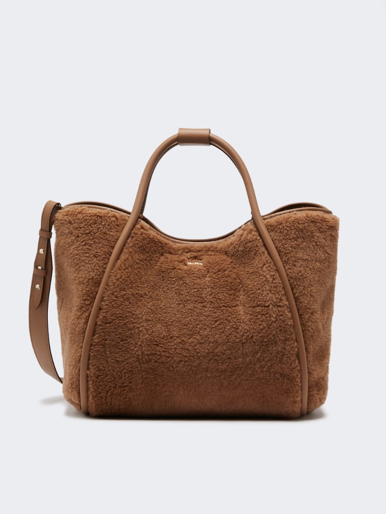 Medium Teddy fabric Marine bag - CAMEL