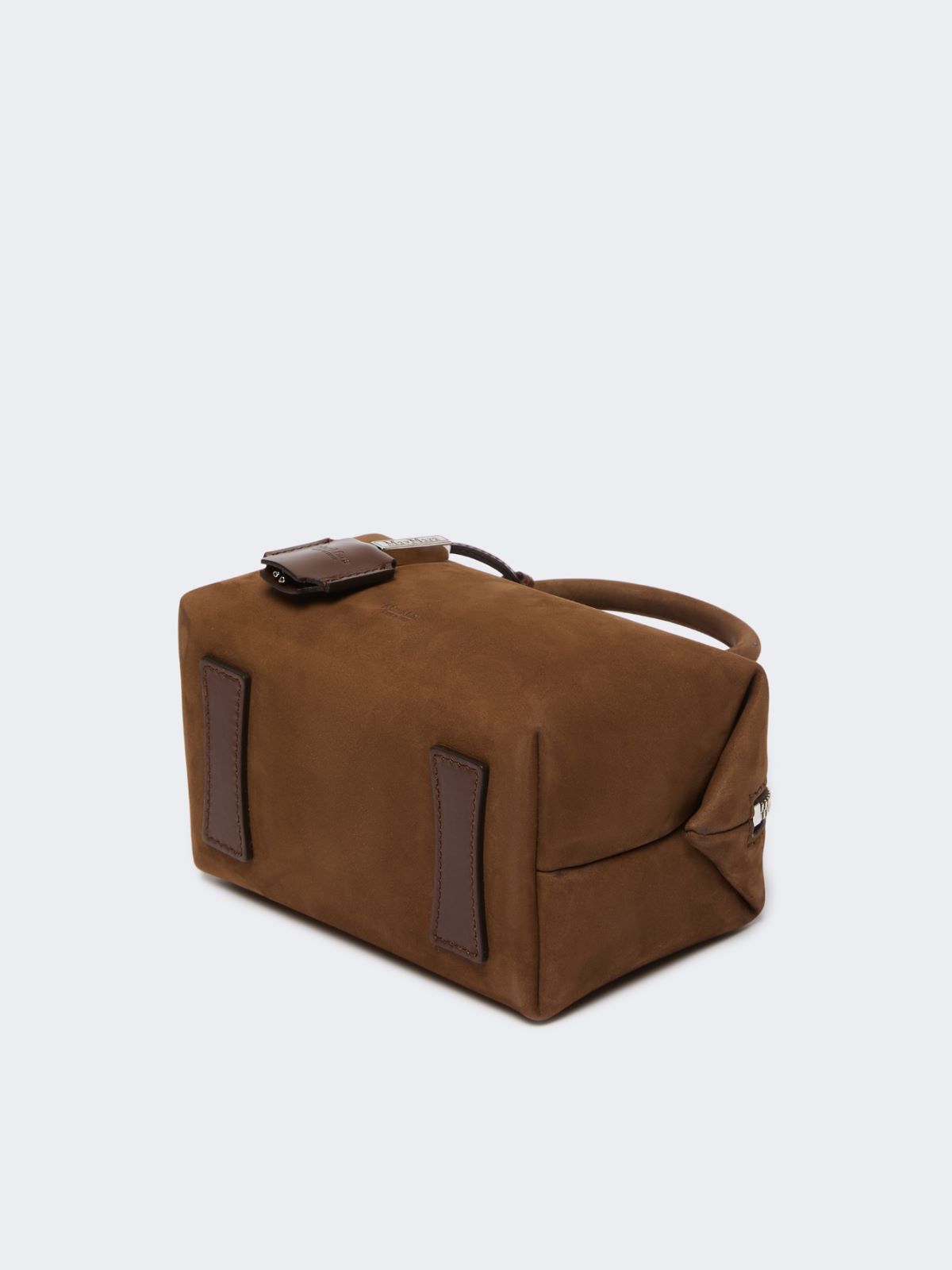 Small split-leather Boston bag - COCOA - 5
