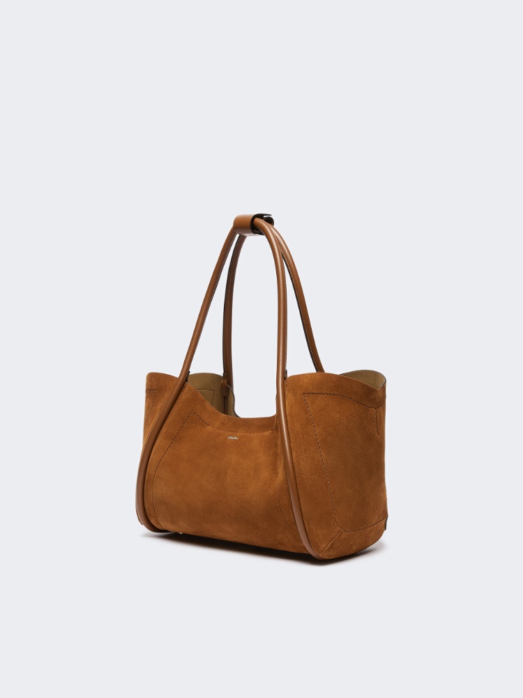 Querformatige Marine Tasche aus Wildleder - BRAUN BERNSTEIN - Max Mara - 2