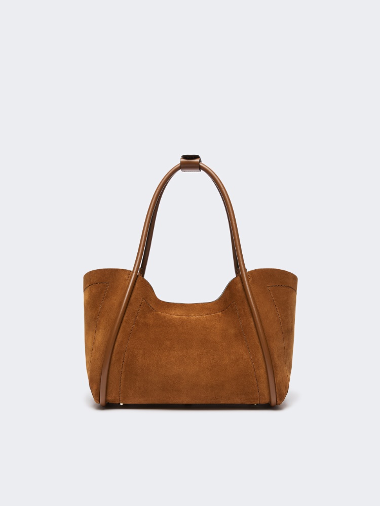 Querformatige Marine Tasche aus Wildleder - BRAUN BERNSTEIN - Max Mara - 3