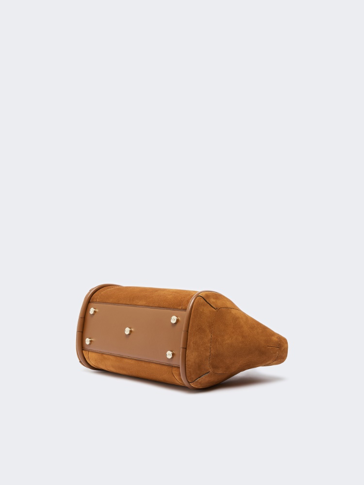 Querformatige Marine Tasche aus Wildleder - BRAUN BERNSTEIN - Max Mara - 5