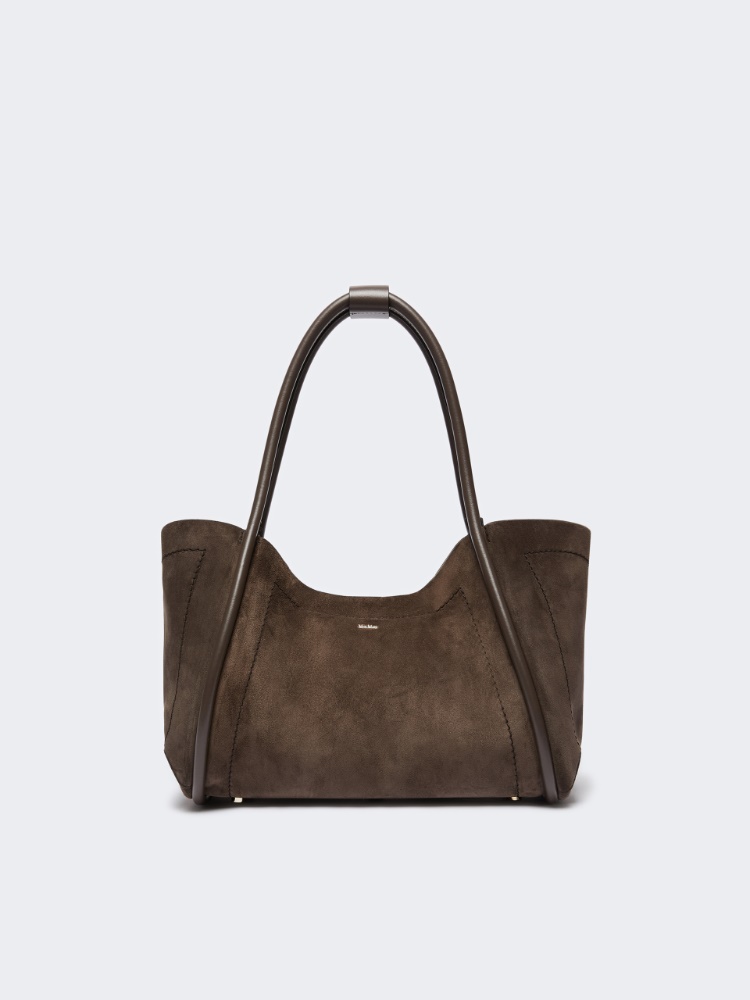 Horizontal suede Marine bag - DARK GREY